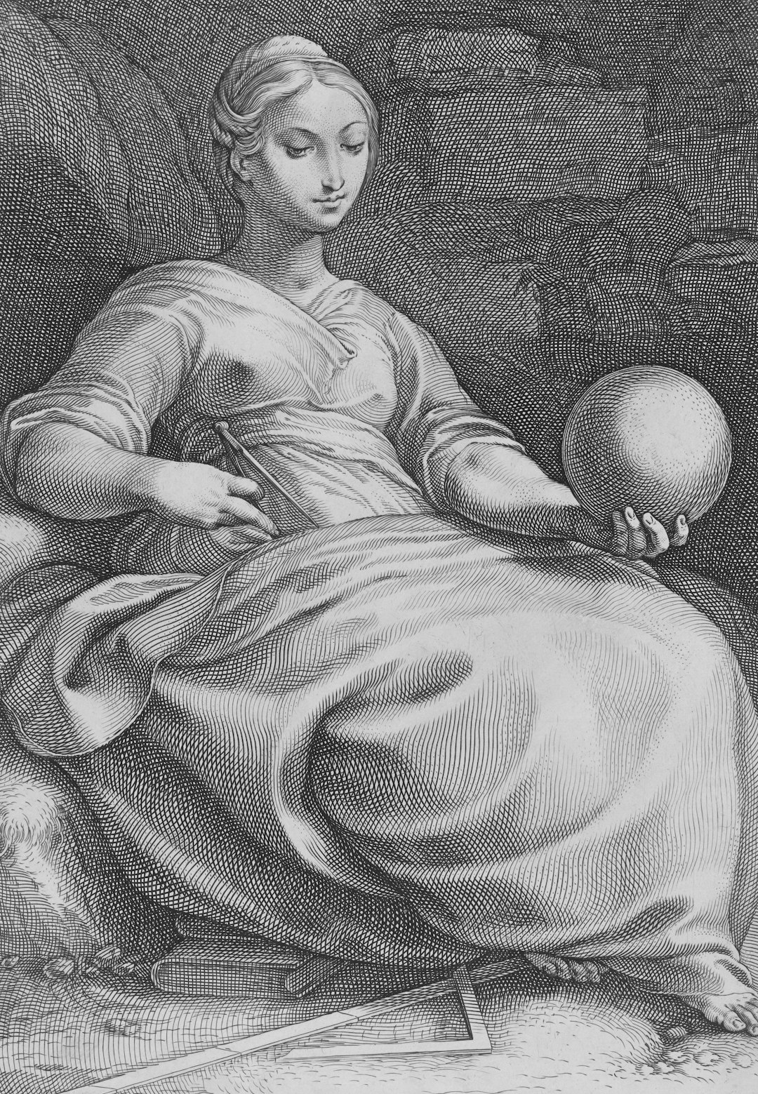 The Art of Drawing Readers In: Your attractive post title goes here Artist Hendrick Goltzius Title Erato, The Muse of Lyric Poetry, from The Nine Muses Place Netherlands (Artists nationality:) Date 1592 Medium Engraving on laid paper