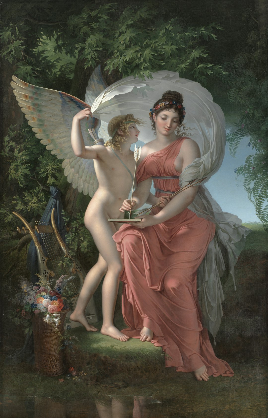Erato, Muse of Lyrical Poetry 1800 Charles Meynier (French, 1768–1832) France, late 18th-early 19th century oil on canvas Overall: 273 x 176 cm (107 1/2 x 69 5/16 in.) Severance and Greta Millikin Purchase Fund 2003.6.2