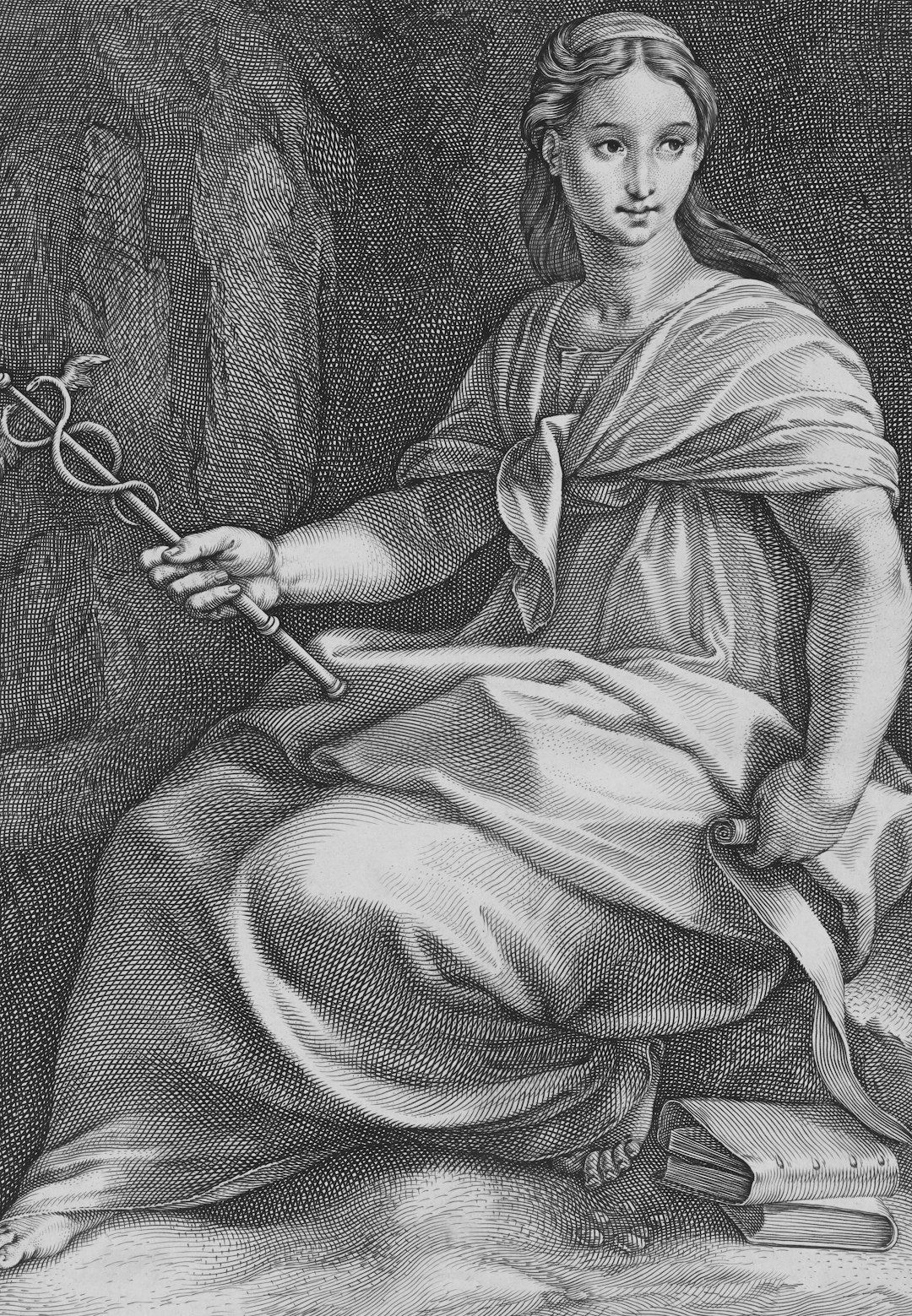 Artist Hendrick Goltzius Title Polyhymnia, The Muse of Choral Poetry, from The Nine Muses Place Netherlands (Artists nationality:) Date 1592 Medium Engraving on laid paper