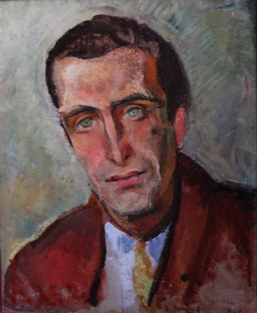 Portrait de Pierre Emmanuel (huile sur isorel) par Willy Eisenschitz (pendant la seconde guerre mondiale)